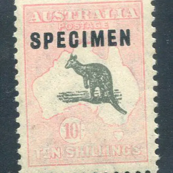 1931-47 CofA Watermark 10/- grey & pink ovptd ...