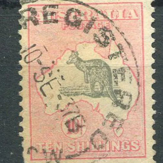 1931-47 CofA Watermark 10/- grey & pink with ...