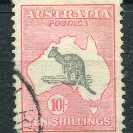 1931-47 CofA Watermark 10/- grey & pink with ...