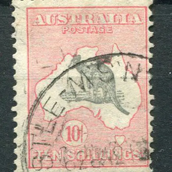 1931-47 CofA Watermark 10/- grey & pink with ...
