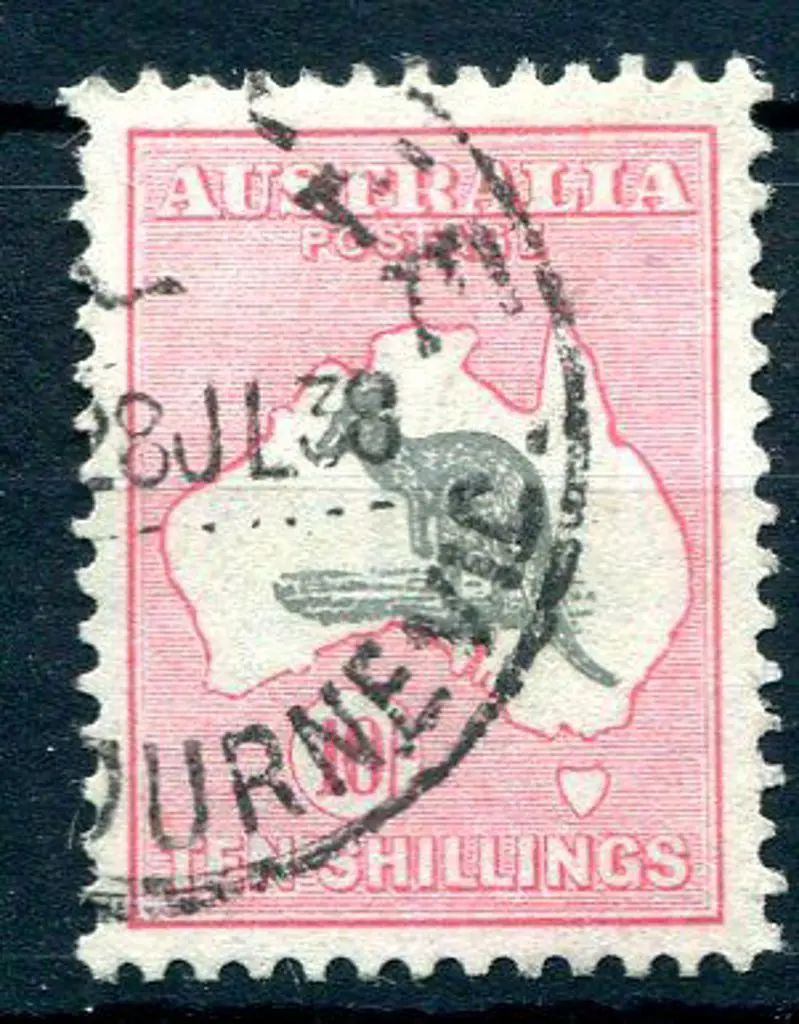 1931-47 CofA Watermark 10/- grey & pink. Fine ... Image 1++