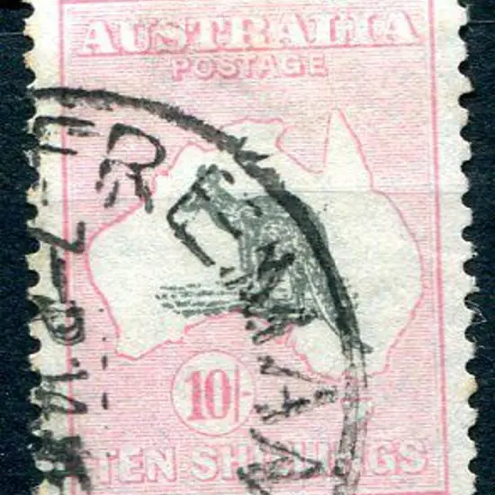 1931-47 CofA Watermark 10/- grey & pink. Good to ...