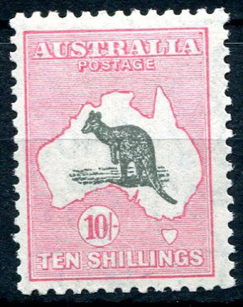 1931-47 CofA Watermark 10/- grey & pink. MLH & ... Image 1++