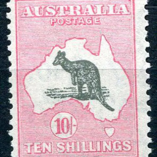 1931-47 CofA Watermark 10/- grey & pink. MLH & ...