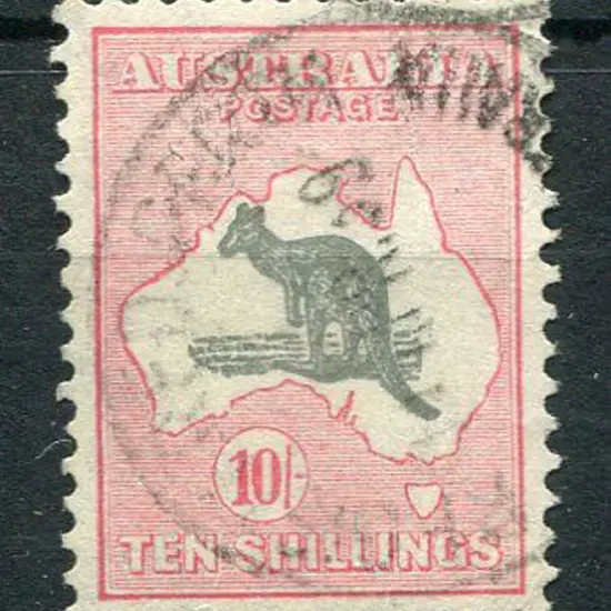 1931-47 CofA Watermark 10/- grey-black & ...