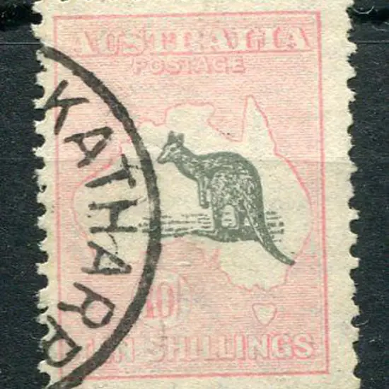 1931-47 CofA Watermark 10/- grey-black & pale ...