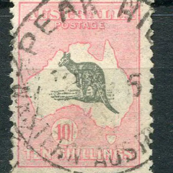 1931-47 CofA Watermark 10/- dark grey & ...