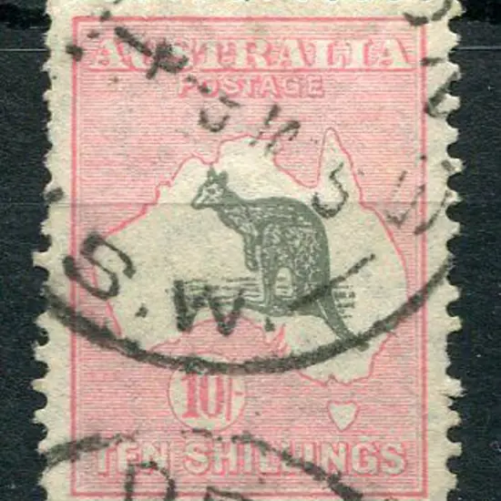 1931-47 CofA Watermark 10/- dark grey & ...