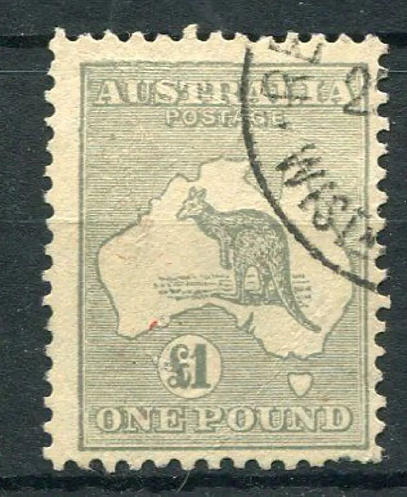 1931-47 CofA Watermark £1 grey showing thickened ... Image 1++
