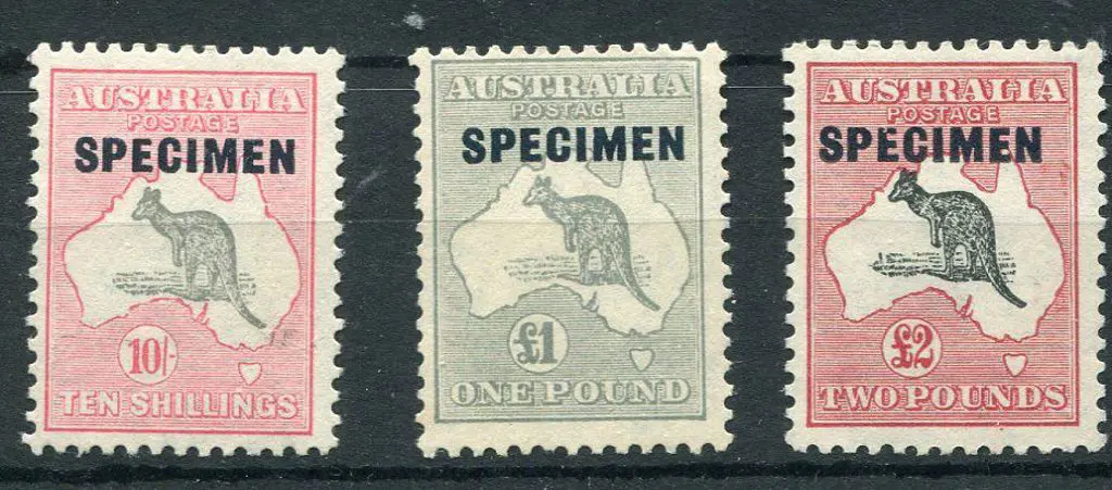 1931-47 CofA Watermark 10/-, £1 & £2 ovptd ... Image 1++