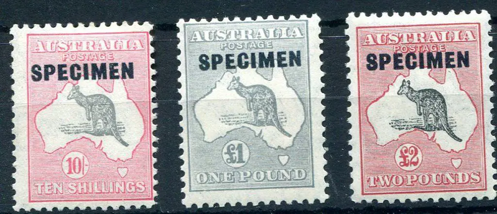 1931-47 CofA Watermark 10/-, £1 & £2 ovptd ... Image 1++