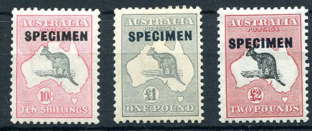 1931-47 CofA Watermark 10/-, £1 & £2 ovptd ... Image 1++