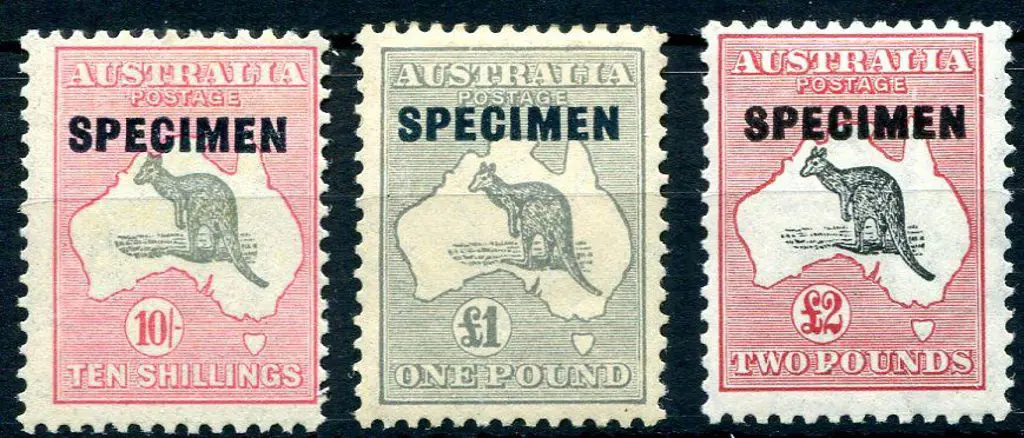 1931-47 CofA Watermark 10/-, £1 & £2 ovptd ... Image 1++