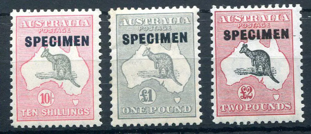 1931-47 CofA Watermark 10/-, £1 & £2 ovptd ... Image 1++