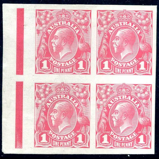 Imperforate Plate Proof of 1d carmine rose Plate 2 ...