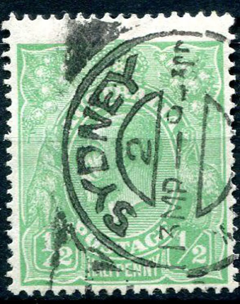 1914-20 Single Watermark ½d green with "Clubbed ... Image 1++