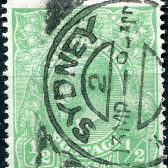 1914-20 Single Watermark ½d green with "Clubbed ...