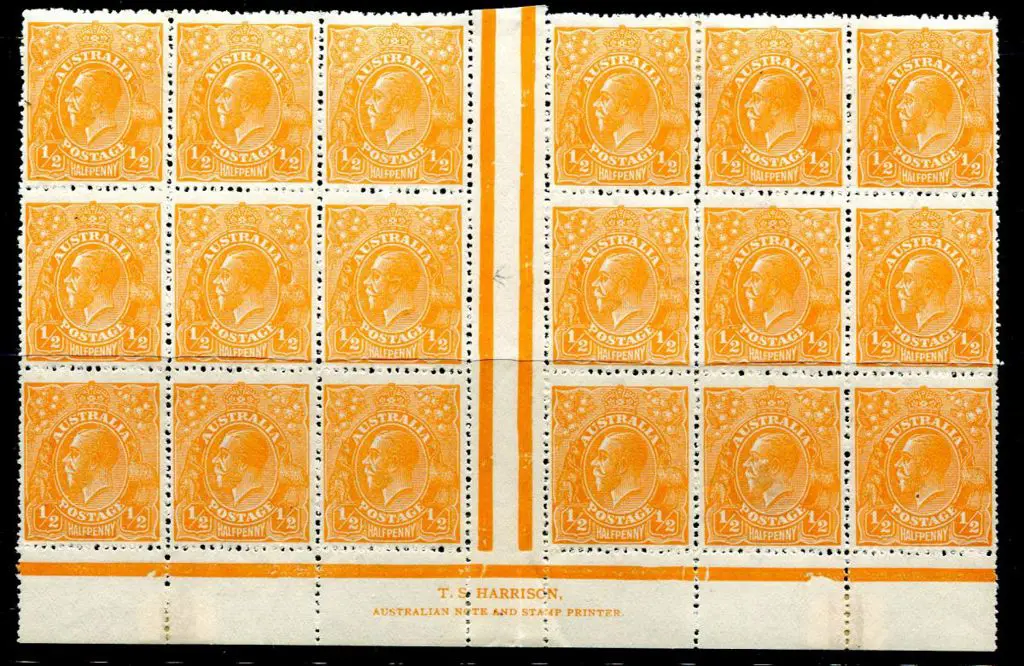 1914-20 Single Watermark ½d orange electro 6 ... Image 1++
