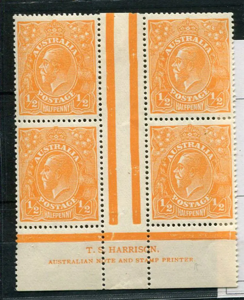 1914-20 Single Watermark ½d orange, electro 6, ... Image 1++