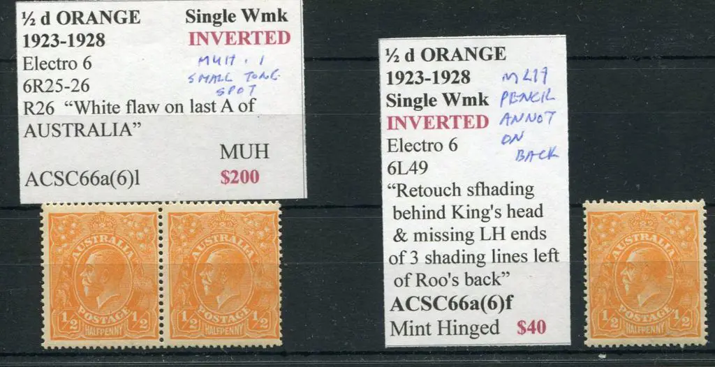 1914-20 Single Watermark ½d bright orange, electro ... Image 1++