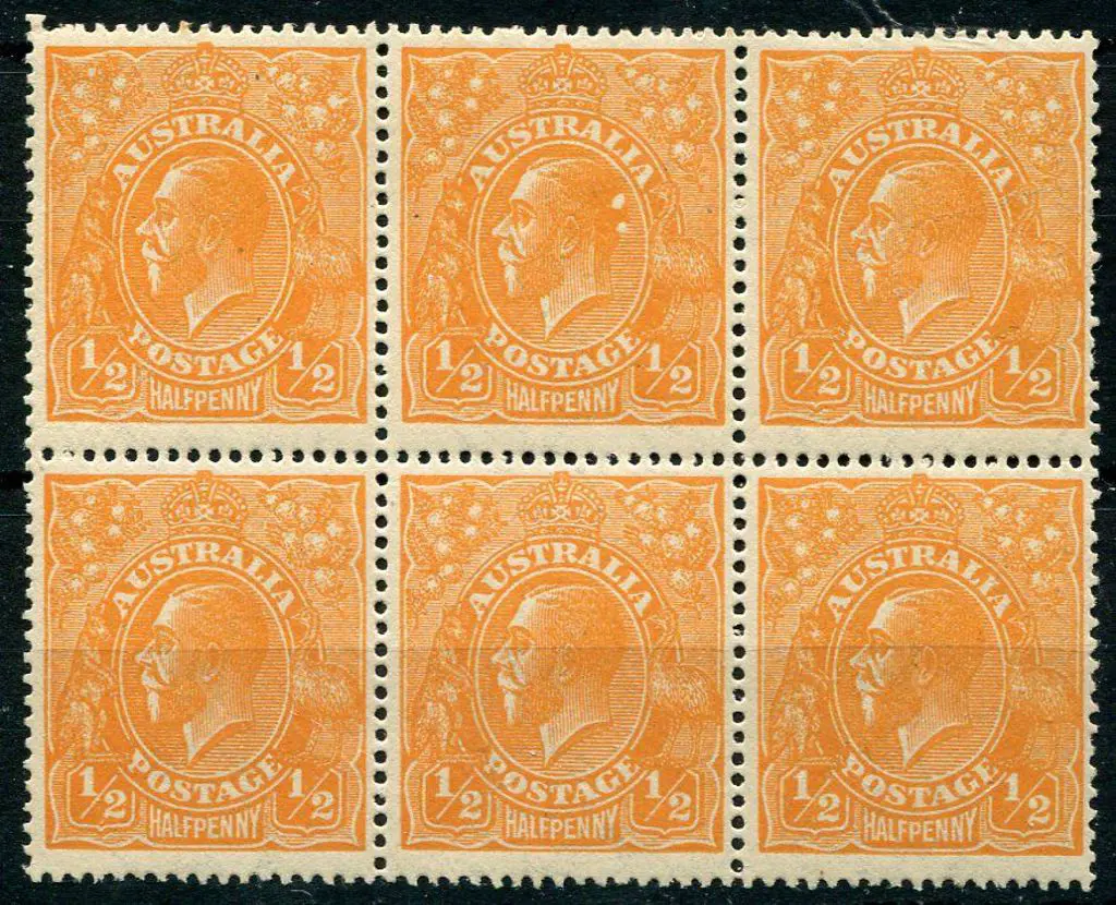 1914-20 Single Watermark ½d bright orange, electro ... Image 1++