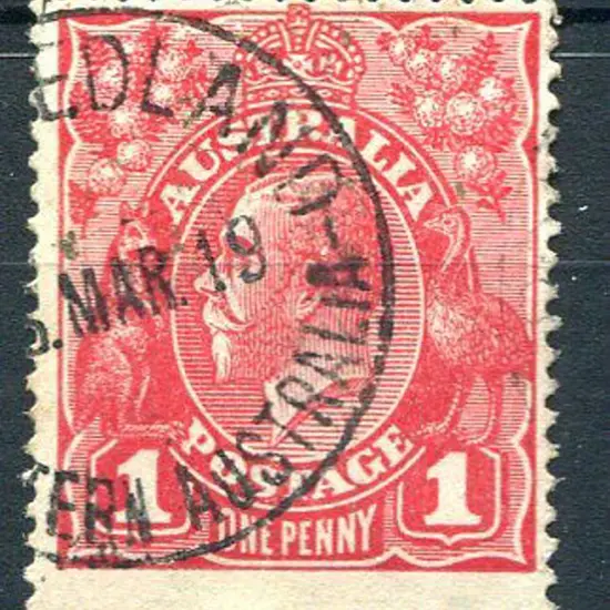 1914-20 Single Watermark 1d brownish red. Fine ...