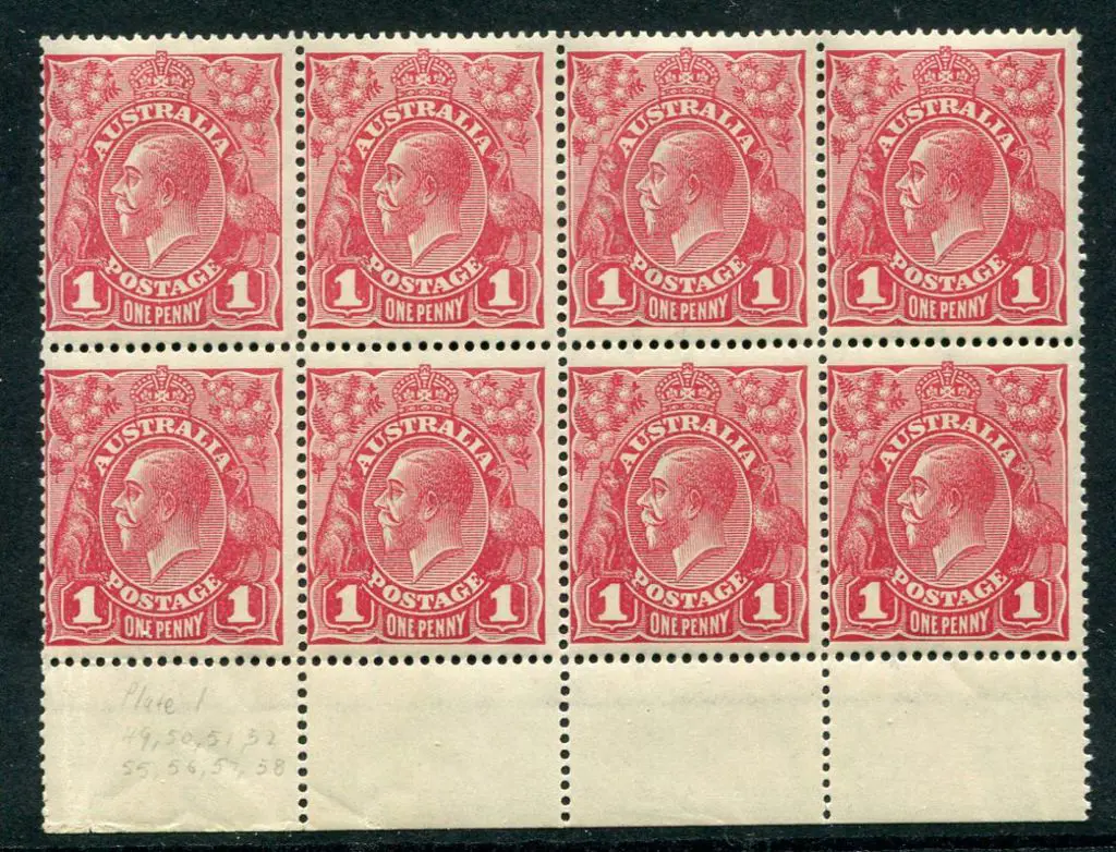 1914-20 Single Watermark 1d carmine rose (G30) ... Image 1++