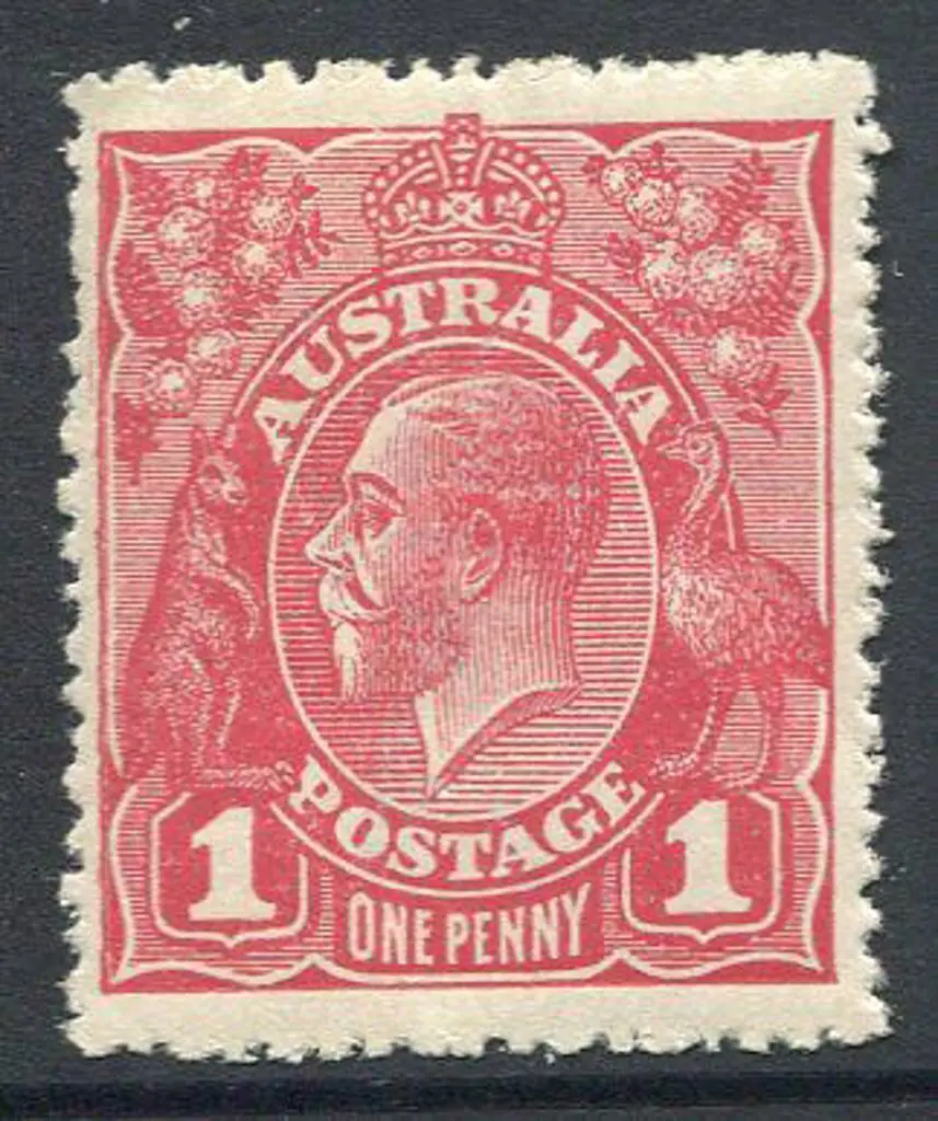 1914-20 Single Watermark 1d carmine aniline (G33). ... Image 1++