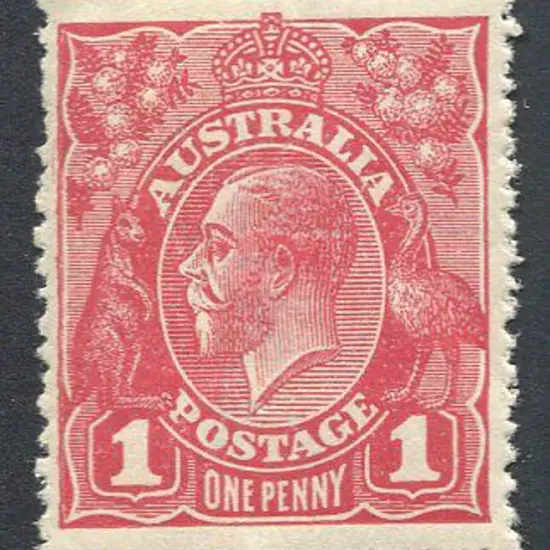 1914-20 Single Watermark 1d carmine aniline (G33). ...