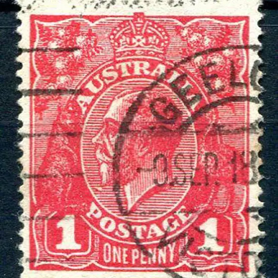 1914-20 Single Watermark 1d carmine-red, Die III, ...