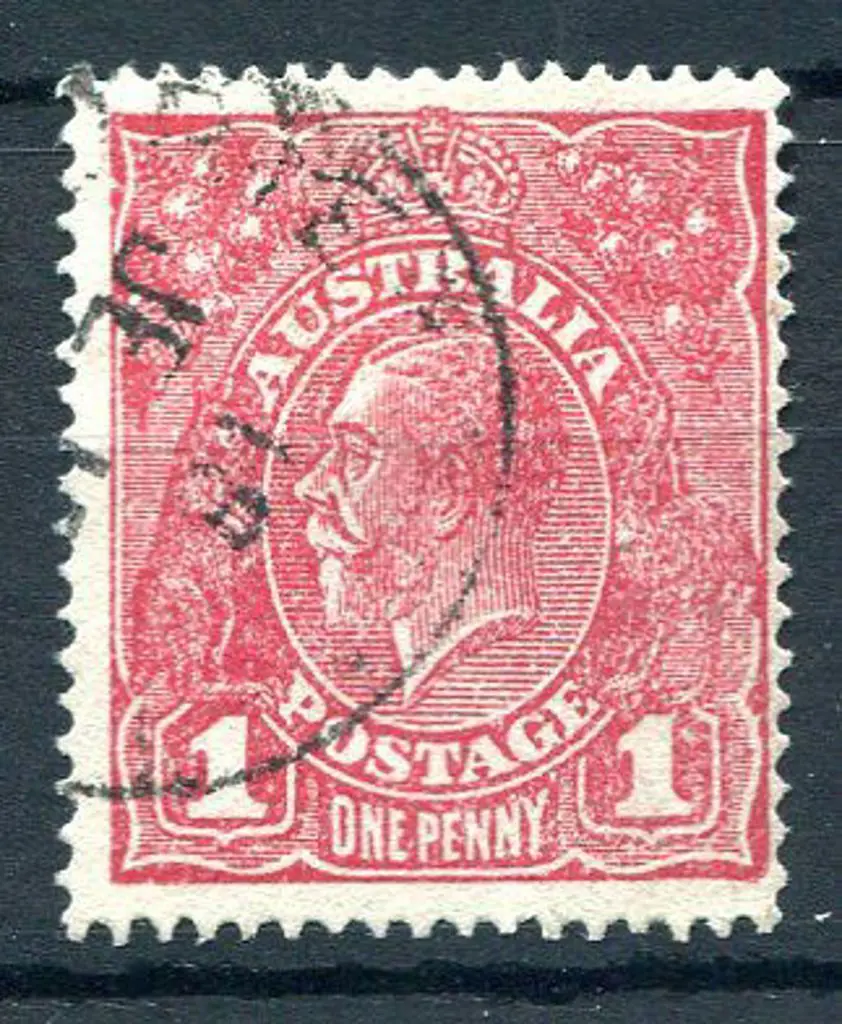 1914-20 Single Watermark 1d carmine rose on rough ... Image 1++