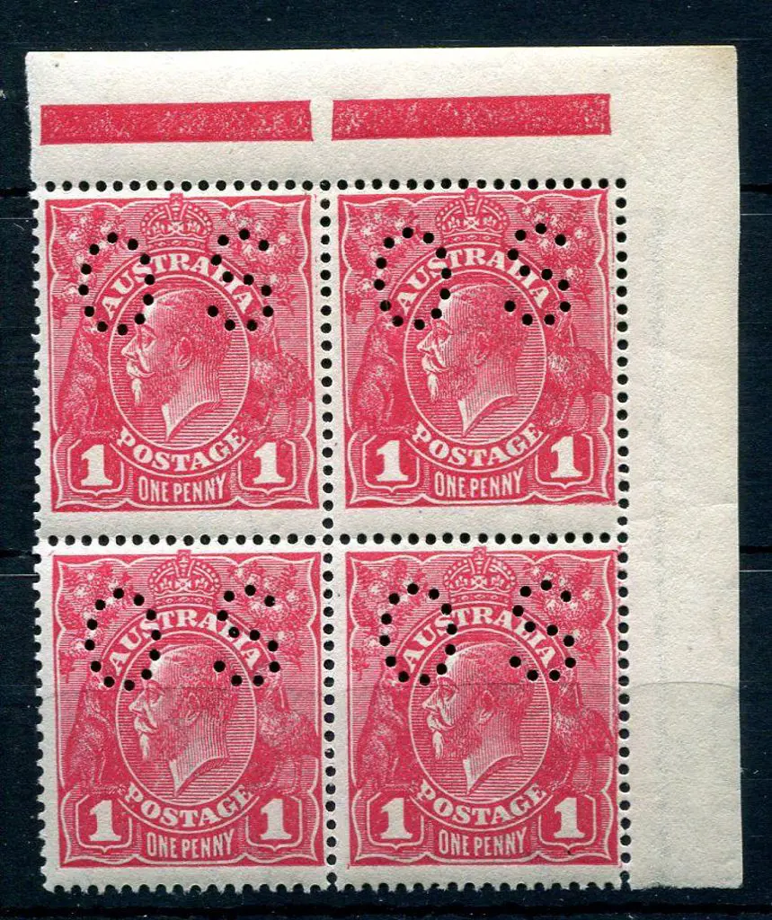 1914-20 Single Watermark 1d rosine on rough paper ... Image 1++