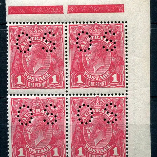 1914-20 Single Watermark 1d rosine on rough paper ...