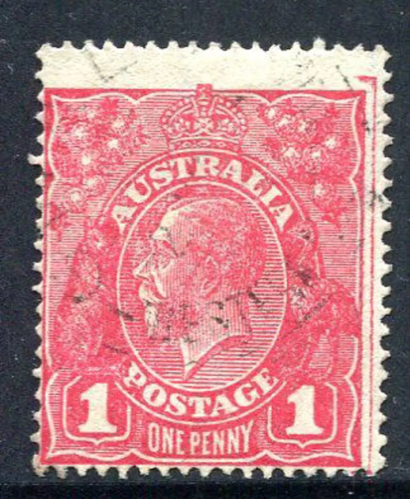 1914-20 Single Watermark 1d rosine, (G68), with ... Image 1++