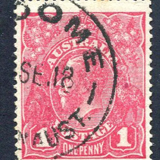 1914-20 Single Watermark 1d deep rosine, (G70). ...