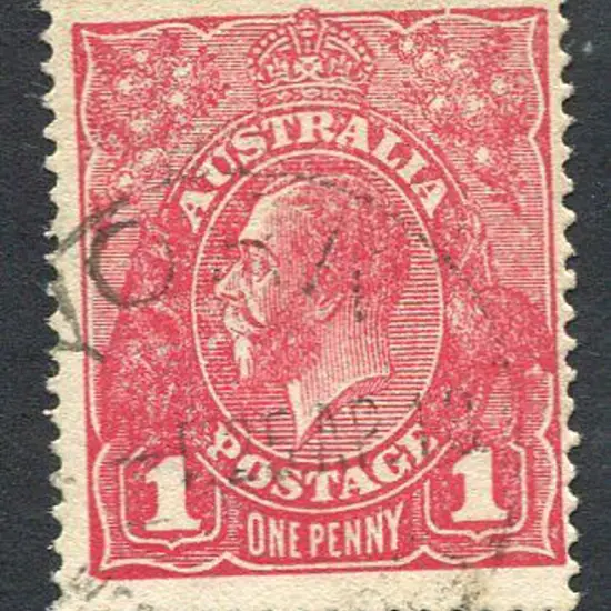 1914-20 Single Watermark 1d damson (G70½), ...