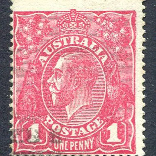 1914-20 Single Watermark 1d damson, (G70½). Fine ...