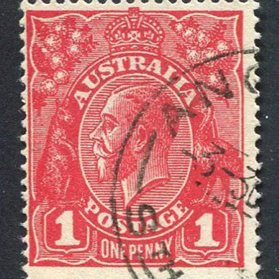 1914-20 Single Watermark 1d deep bright red, Die ...
