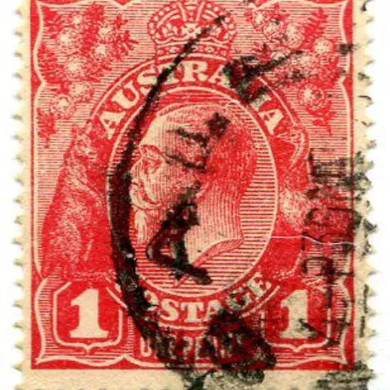 1914-20 Single Watermark 1d red, Die II in single ...