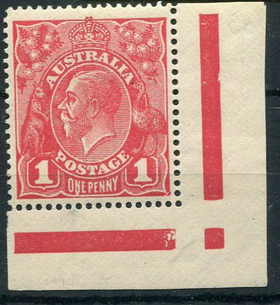 1914-20 Single Watermark 1d red, plate 4, lower ... Image 1++