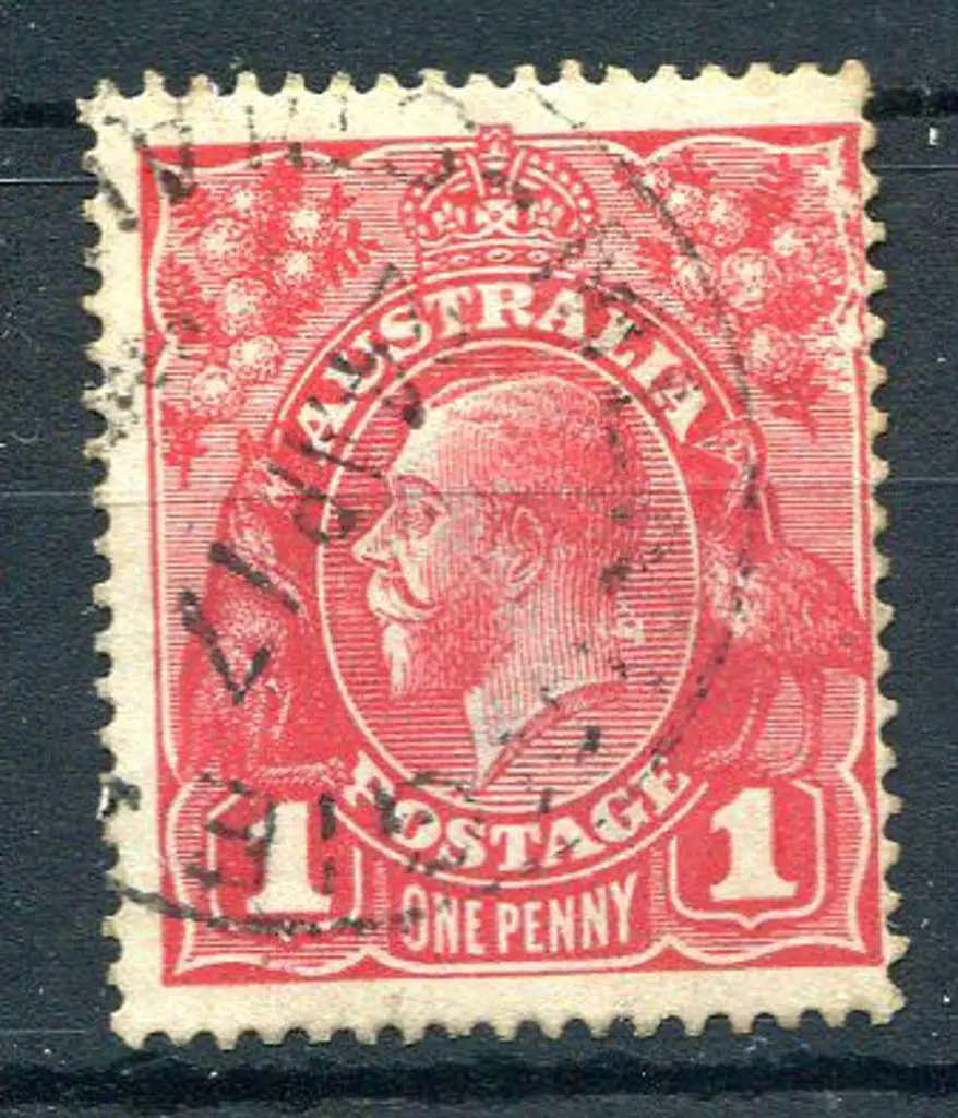 1914-20 Single Watermark 1d scarlet aniline with ... Image 1++