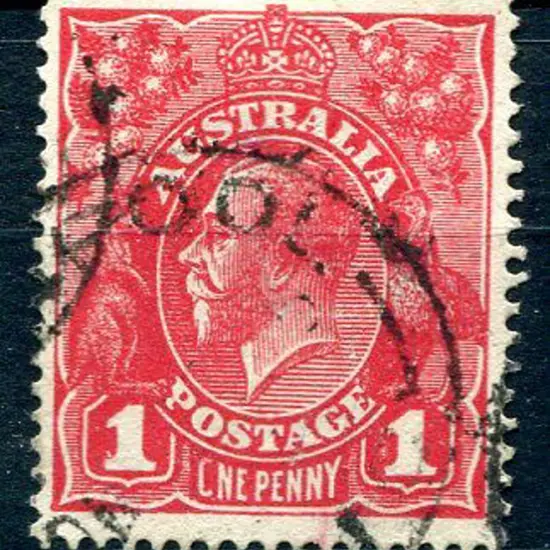 1914-20 Single Watermark 1d scarlet red with "CNE' ...