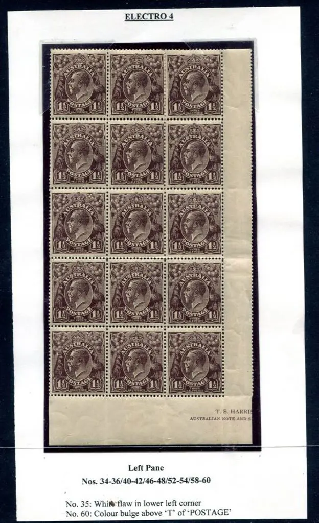 1914-20 Single Watermark 1½d black-brown electro 4 ... Image 1++
