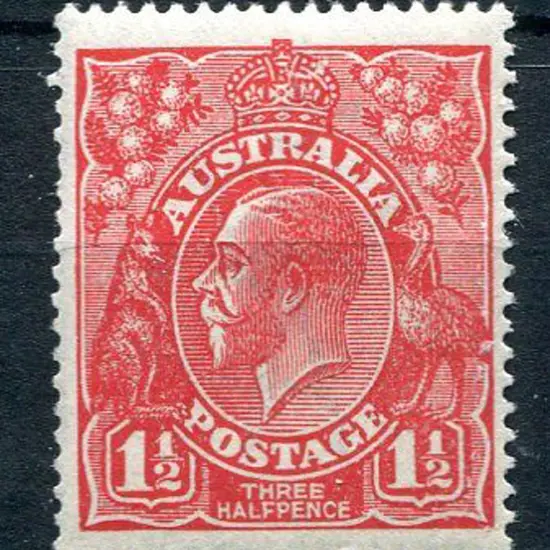 1914-20 Single Watermark 1½d red with "cracked ...