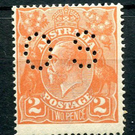 1914-20 Single Watermark 2d brown-orange perfined ...