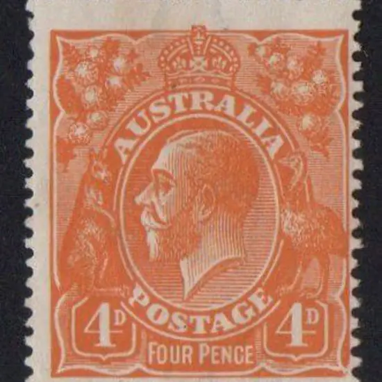 1914-20 Single Watermark 4d buff orange with ...