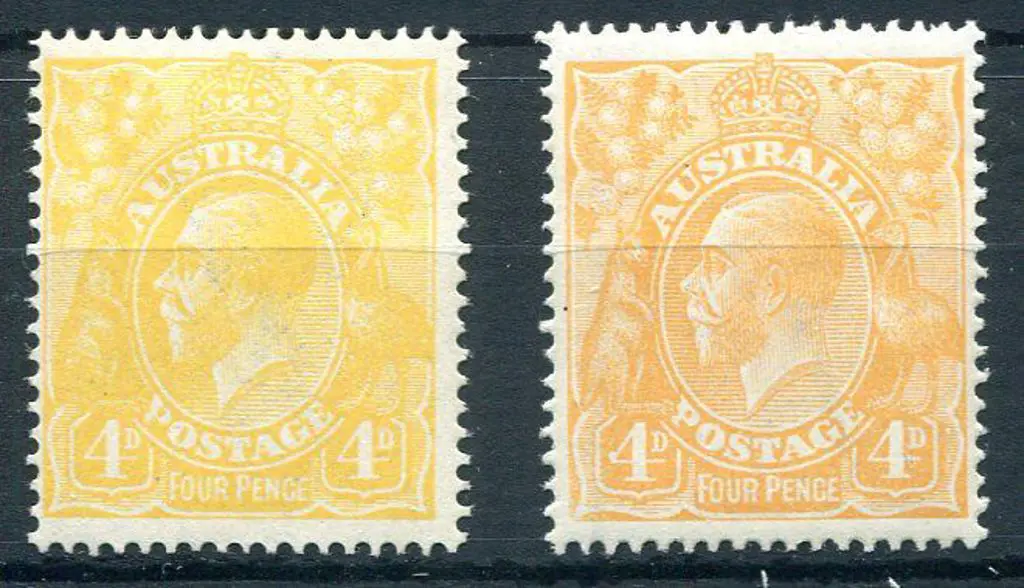 1914-20 Single Watermark 4d lemon yellow, MLH ... Image 1++