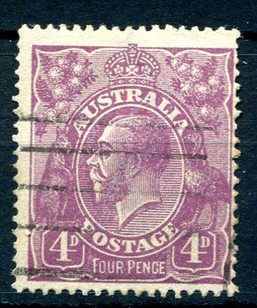 1914-20 Single Watermark 4d violet with "line ... Image 1++