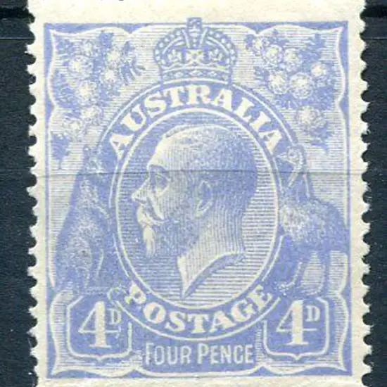 1914-20 Single Watermark 4d ultramarine with "thin ...