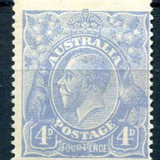 1914-20 Single Watermark 4d ultramarine with "thin ...
